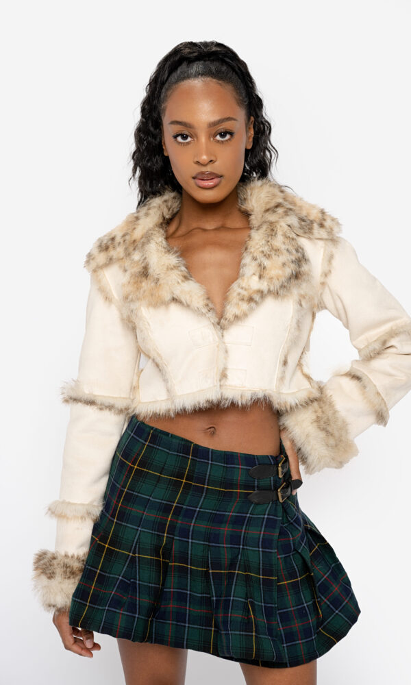 Cropped Faux Fur Coat