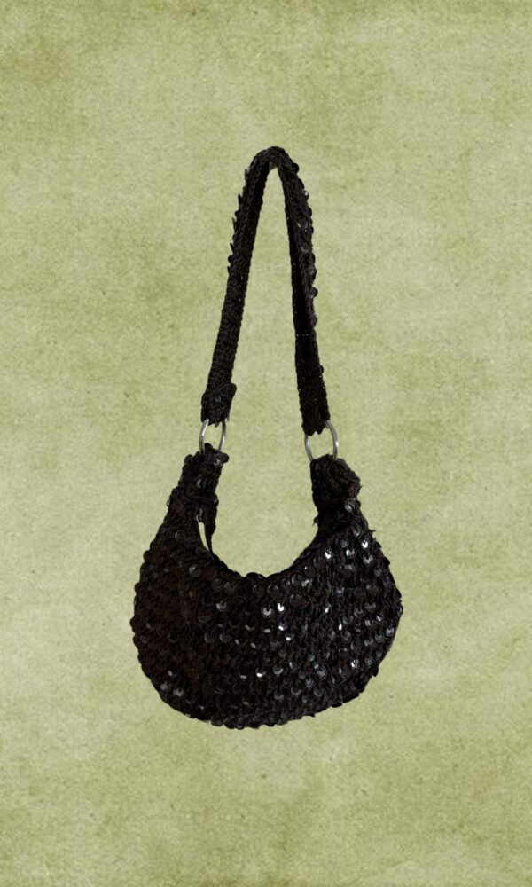 Brown Sequin Knit Bag