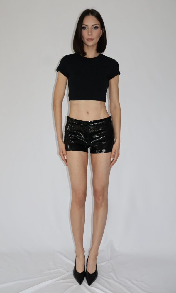 Black Sequin Shorts