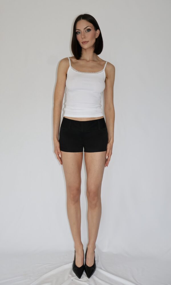 Black Satin Suit Shorts